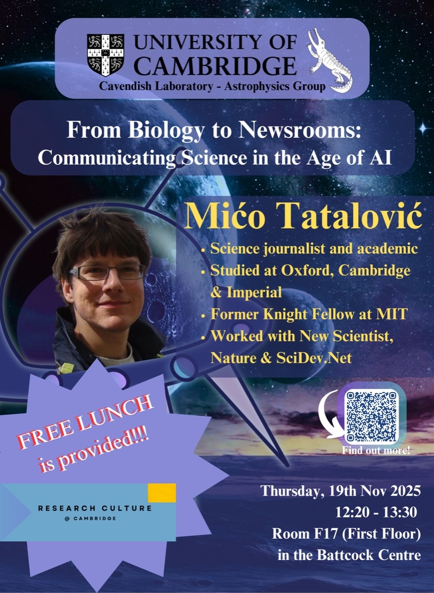 Poster for From Biology to Newsrooms: Communicating Science in the Age of AI