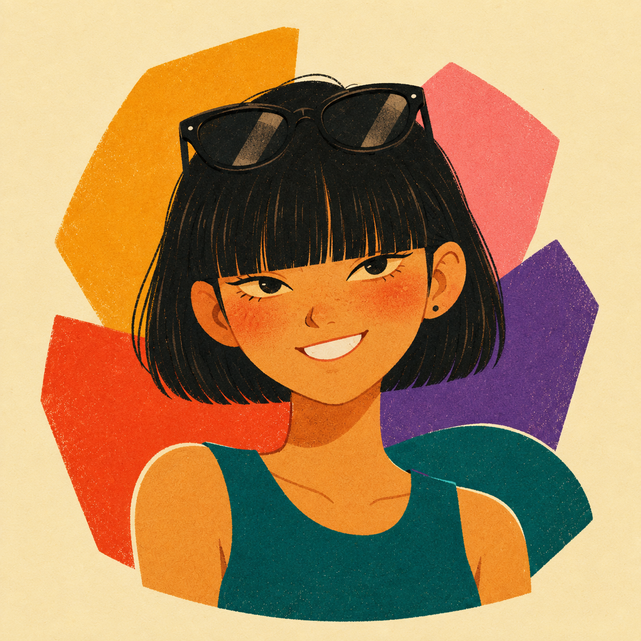 Hand-drawn portrait illustration of Haoyang Ye